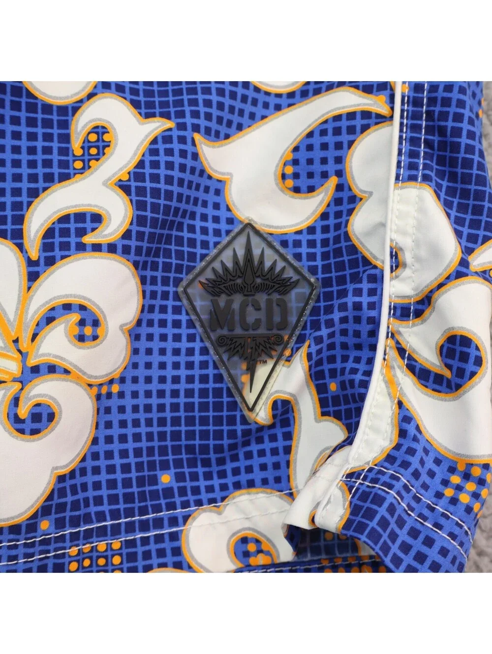 MCD Trunks Blue Men Swim Shorts Floral W34 / Large Hibiscus